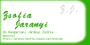 zsofia jaranyi business card